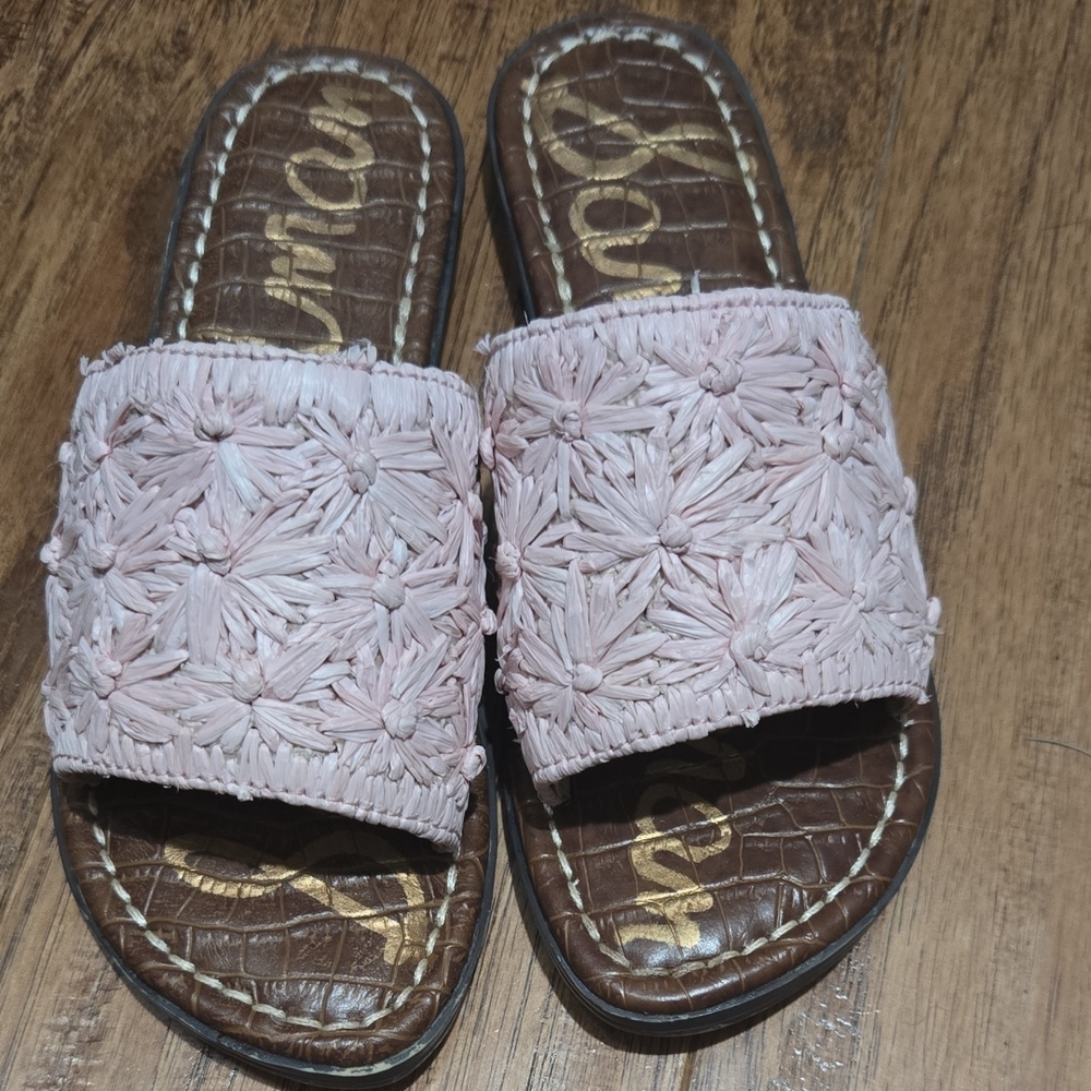Pink Sam Edelman Woven Slide Sandals